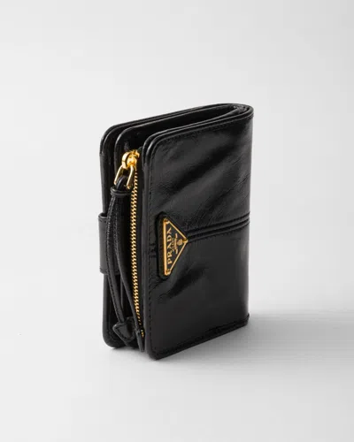 Prada Small Leather Wallet In Black