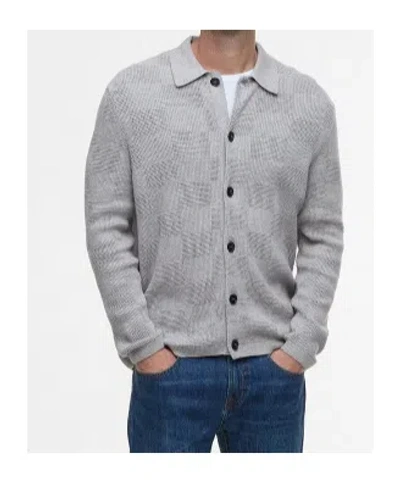 Barbour Falton Check Button Cardigan In Gray