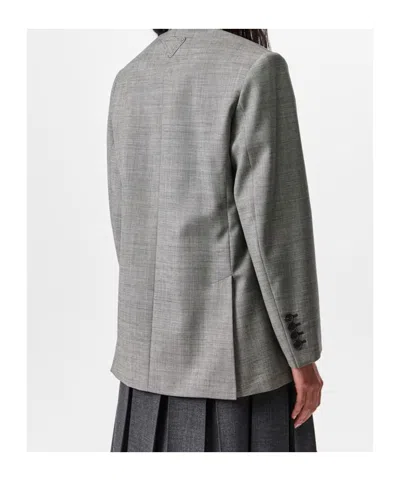 Prada Double-breasted Blazer In Gray