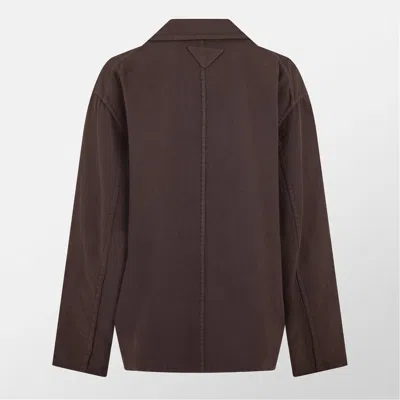 Prada Cotton Jacket In Ebano