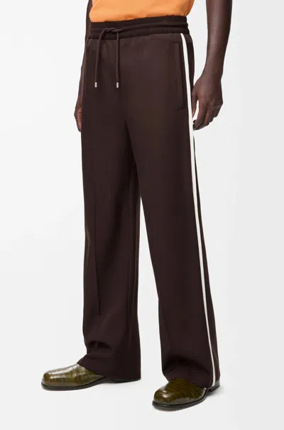 Loewe Wool Drawstring Trousers In Brown