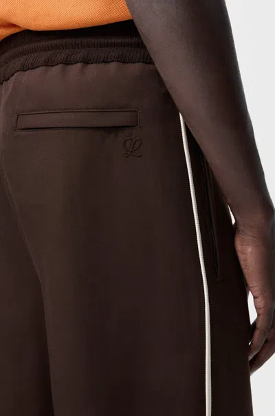 Loewe Wool Drawstring Trousers In Brown