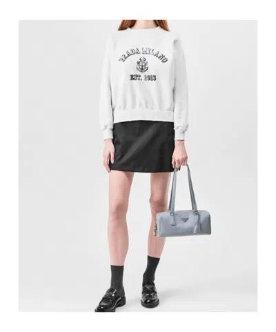 Prada Crew Neck Sweatshirt In White