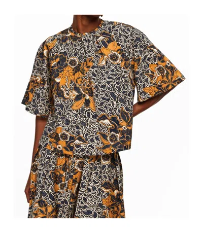 Weekend Max Mara Printed Cotton Poplin Shirt In Brown