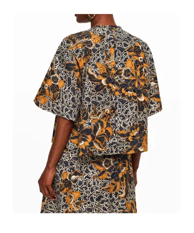 Weekend Max Mara Printed Cotton Poplin Shirt In Brown