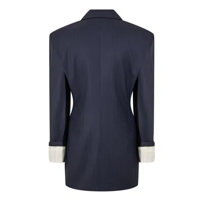 Prada Double Breasted Blazer In Blue