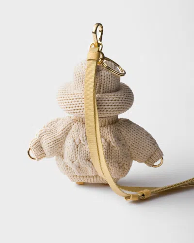 Prada Soft Robot Knit Keychain Charm In Multi