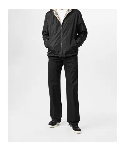Burberry Check Insert Sneakers In Black
