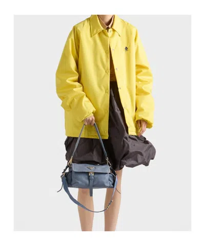 Prada Explore Medium Nappa Leather Shoulder Bag With Flap In Red