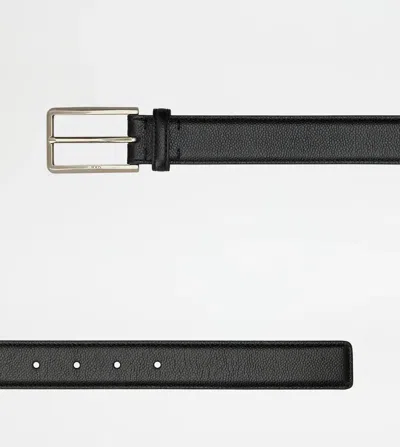 Tod's Black Solid Buckle Belt In Black