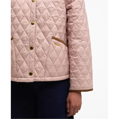 Barbour Short Diamond-quilted Jacket In Pink