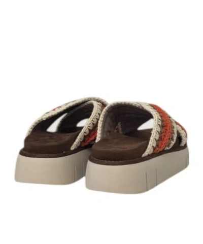 Mou Bounce Woven-straps Sandals In Brown