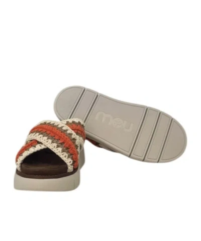 Mou Bounce Woven-straps Sandals In Brown