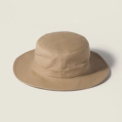 Miu Miu Drill Hat In Neutral