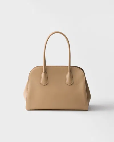 Prada Medium Leather Tote Bag In Orange