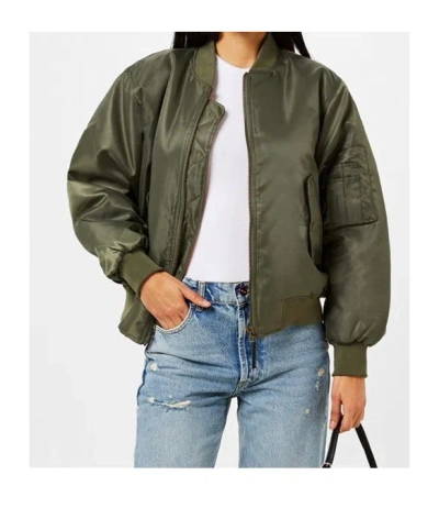 Anine Bing Leon Oversized Bomber Jacket In Green