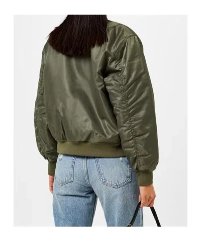 Anine Bing Leon Oversized Bomber Jacket In Green