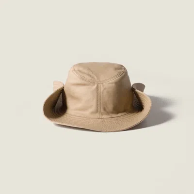 Miu Miu Drill Hat In Neutral