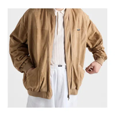 Prada Suede Bomber Jacket In Brown