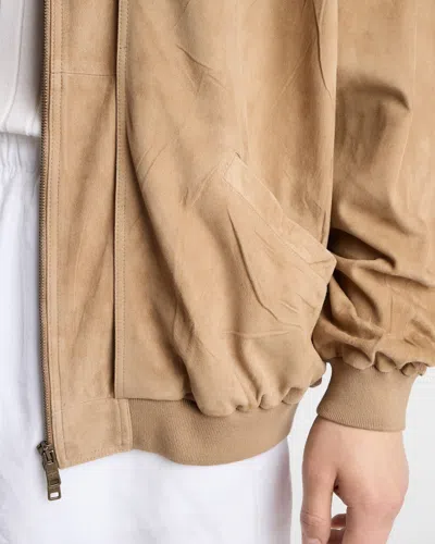 Prada Suede Bomber Jacket In Brown