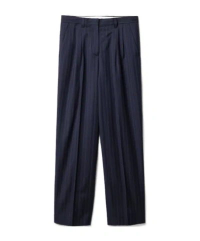 Miu Miu Pinstriped Pants In Blue