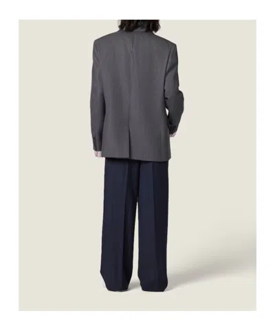 Miu Miu Pinstriped Pants In Blue