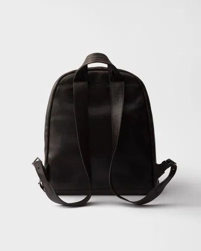 Prada Distressed Nappa Leather Backpack In Brown