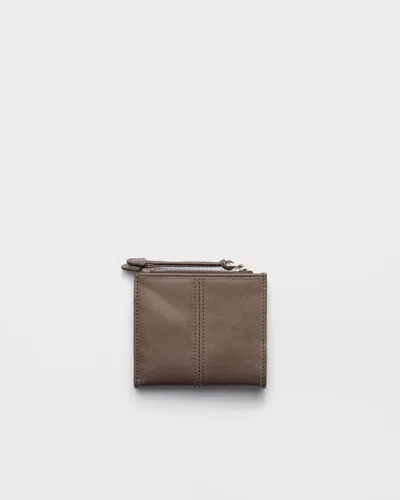 Prada Small Leather Wallet In Brown
