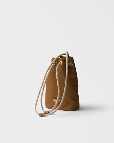 Prada Drawstring Clutch In Brown