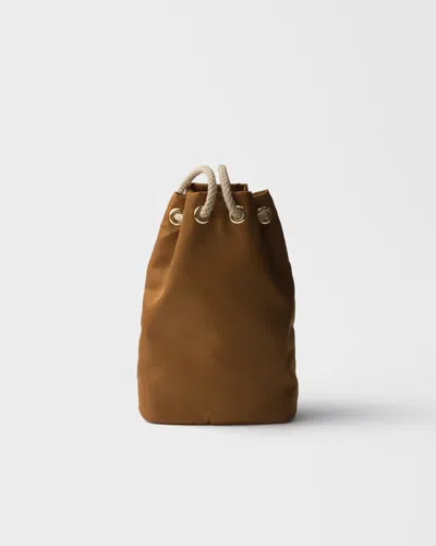 Prada Drawstring Clutch In Brown