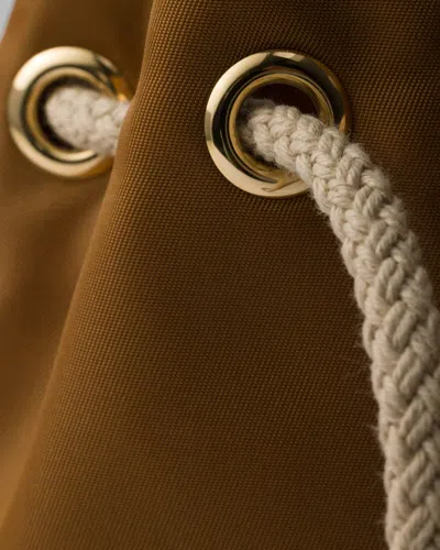 Prada Drawstring Clutch In Brown