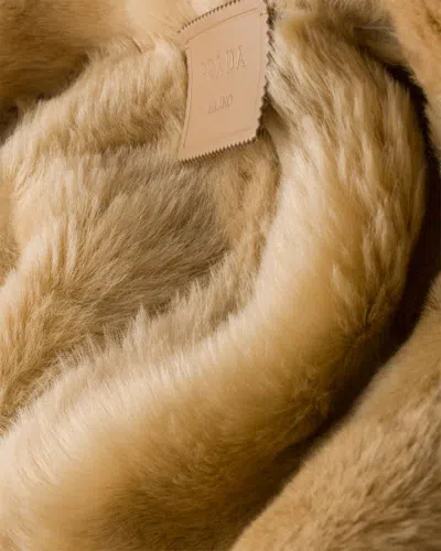 Prada Suede And Shearling Bomber Jacket In Orange