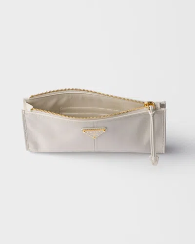 Prada Leather Pouch In White