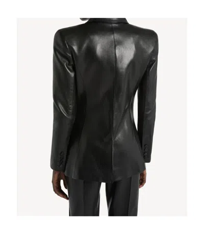 Balmain Structured-shoulder Lambskin Jacket In Black