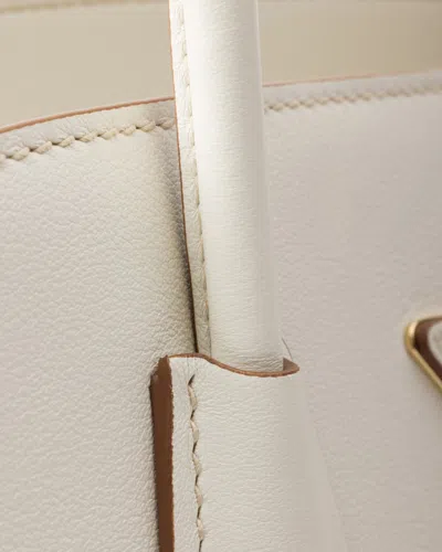 Prada Medium Leather Tote Bag In White