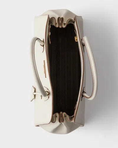 Prada Medium Leather Tote Bag In White