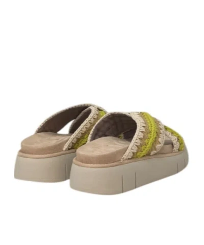 Mou Bounce Platform Sandals In Green