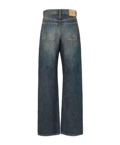 Fendi Blue Washed Denim Pants In Blue