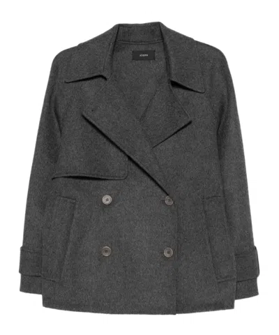 Joseph Double-breasted Coat In Gray