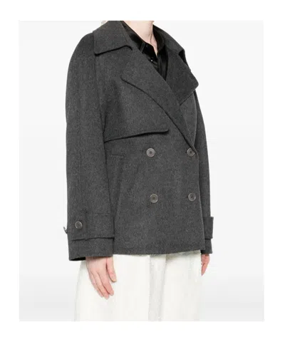 Joseph Double-breasted Coat In Gray