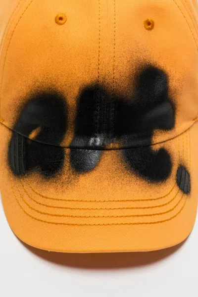 Acne Studios Sprayed Graphic Cap In Orange