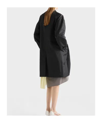 Prada Single-breasted Technical Taffeta Coat In Black