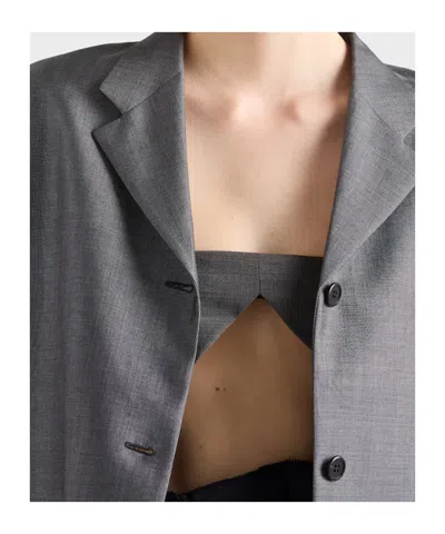 Prada Wool Top In Gray