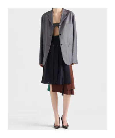 Prada Wool Top In Gray