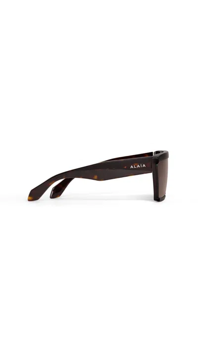 Alaïa Alaia Rectangular Acetate Sunglasses In Brown
