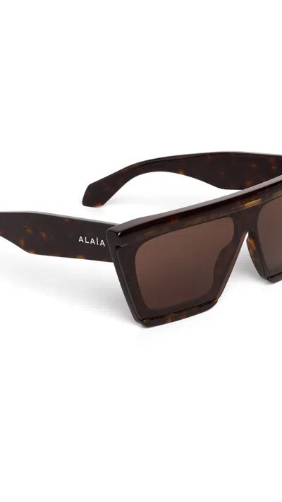 Alaïa Alaia Rectangular Acetate Sunglasses In Brown
