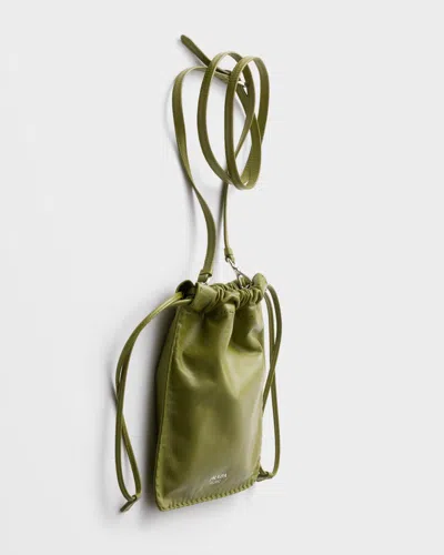 Prada Drawstring Clutch In Green