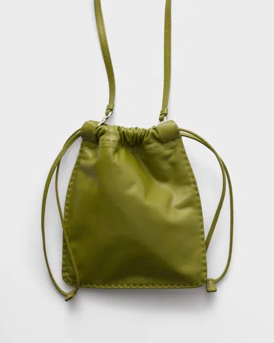 Prada Drawstring Clutch In Green