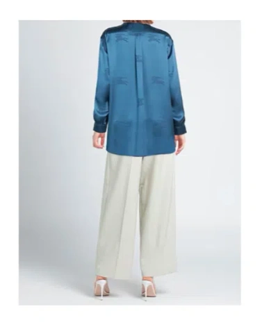 Burberry Solid Colour Shirts  Blouses In Blue