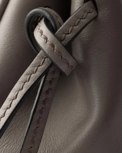 Prada Carry Mini Leather Handbag In Gray